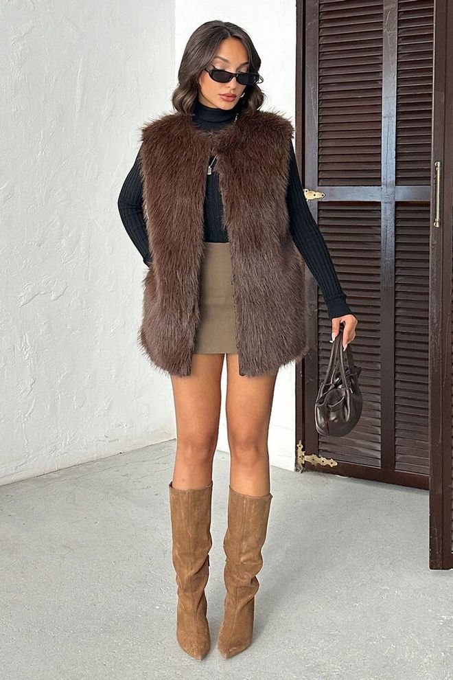 Topshow Bruin Casual Elegant Boho Vintage Glam Retro Jas Groothandel Kleding Casual