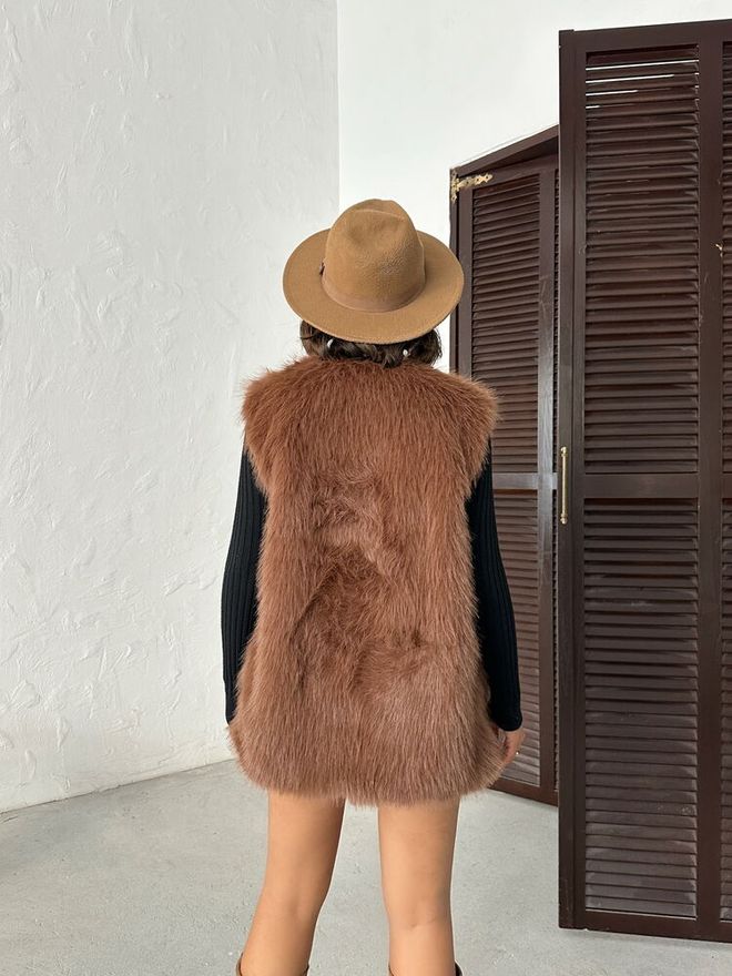 Topshow السترة البني كاجوال بوهو أنيق ملابس بالجملة بوهو