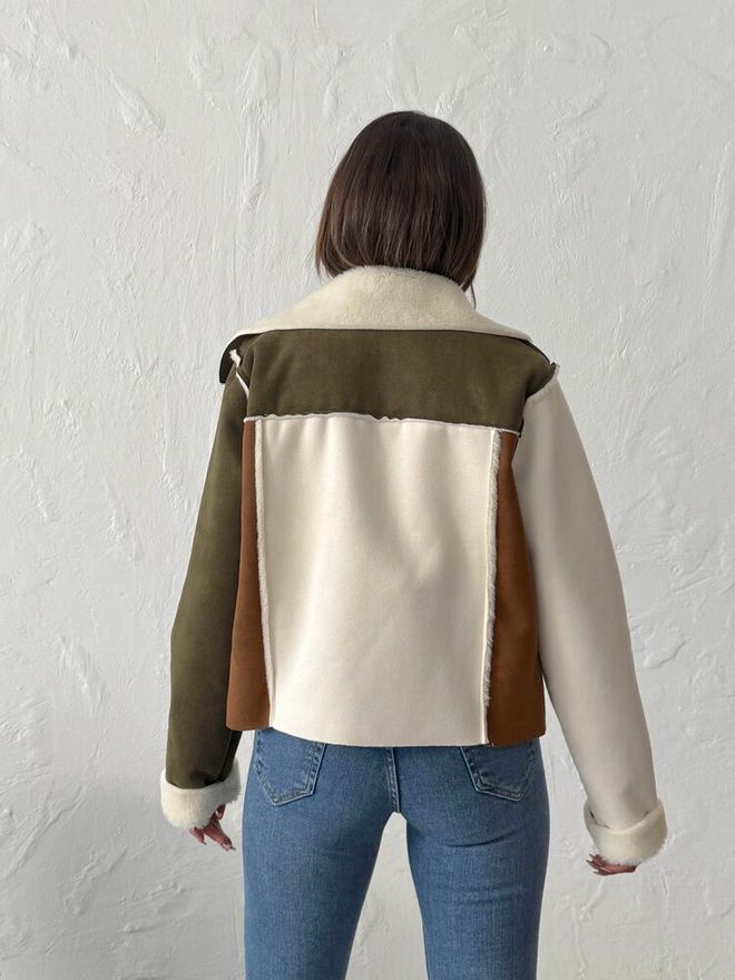 Topshow Jaqueta Shacket Castanha Com Fecho De Correr Roupas por atacado Boho