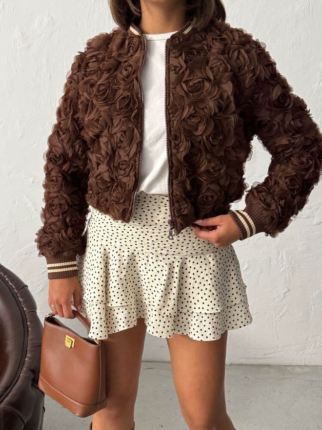 Topshow Brown Bomber Jacket Wholesale Clothing Fall