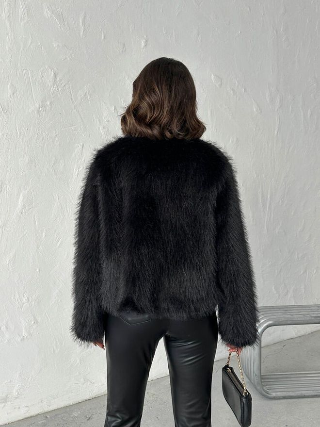 Topshow Черная Шерстяная Куртка С Зубчатым Воротником Оптовая продажа одежды Сексуальный