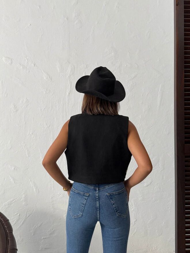 Topshow Μαύρο Φλοράλ Boho Αμάνικο Μπλουζάκι Χονδρικό εμπόριο ενδυμάτων Boho