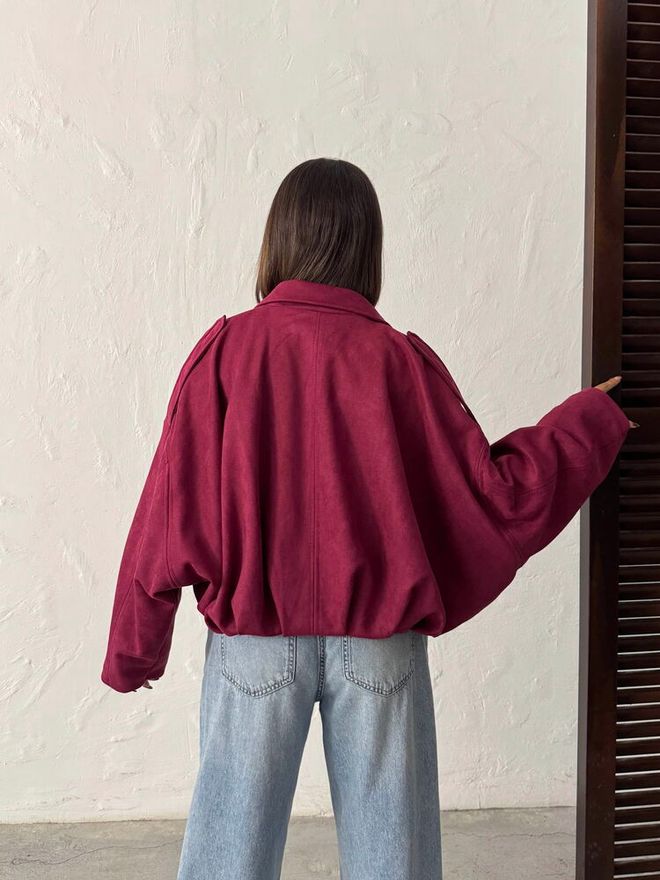 Topshow Jas Bordeauxrood Met Ritssluiting Groothandel Kleding Streetwear