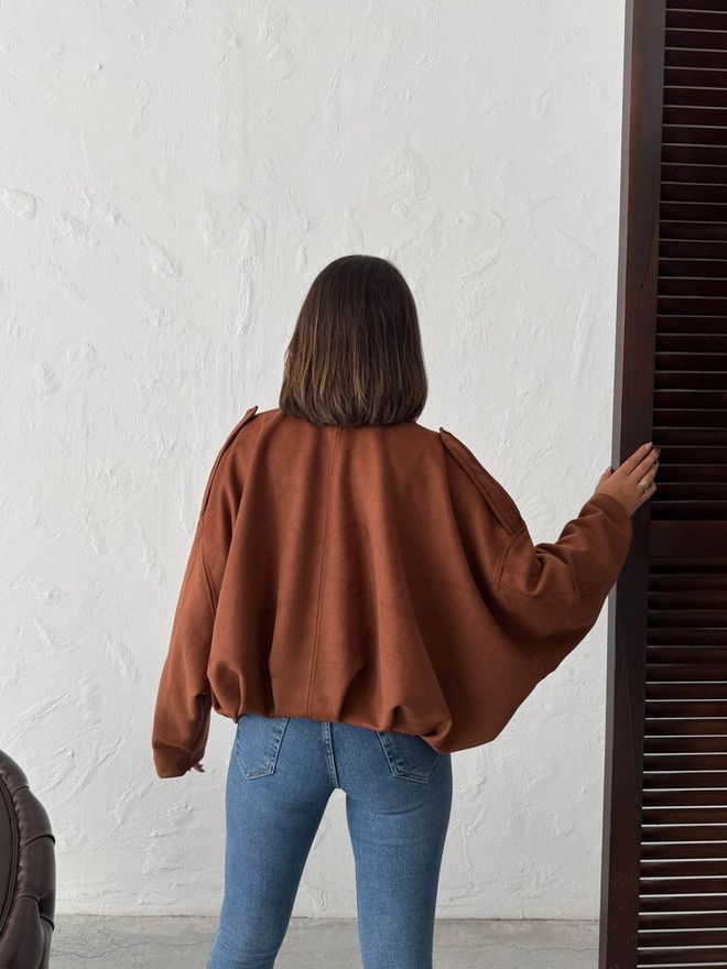 Topshow Jas Van Scuba Suede Taba Groothandel Kleding 4