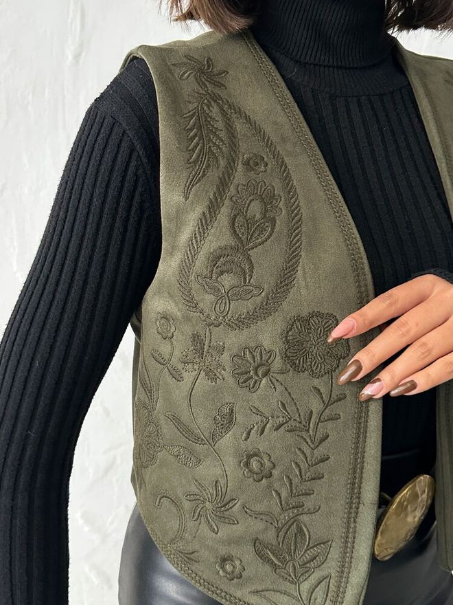 Topshow Πράσινο Boho Casual Κομψό Streetwear Vintage Ρετρό Αμάνικο Μπλουζάκι Χονδρικό εμπόριο ενδυμάτων Άνοιξη