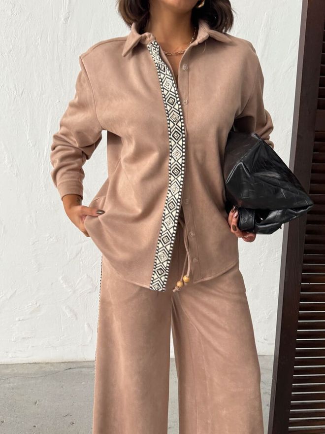 Topshow Бежевая Повседневная Элегантная Рубашка Оптовая продажа одежды Весна