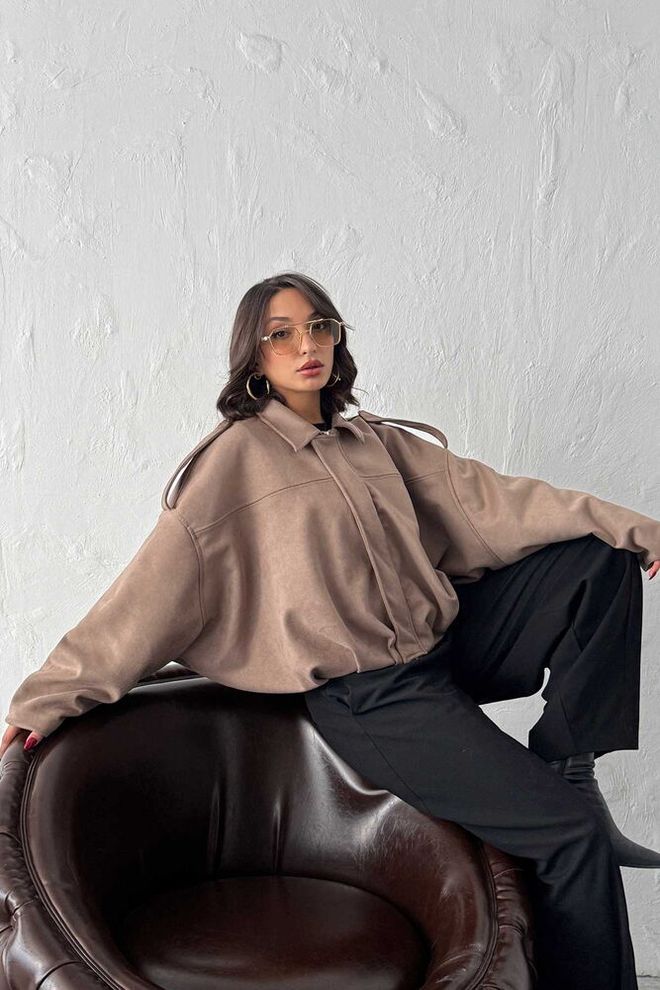 Topshow Бежевая Бомбер Куртка Оптовая продажа одежды Повседневный