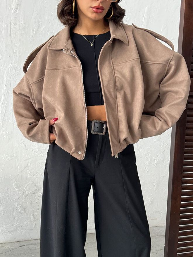 Topshow Geacă Bomber Bej Îmbrăcăminte cu ridicata Primăvară