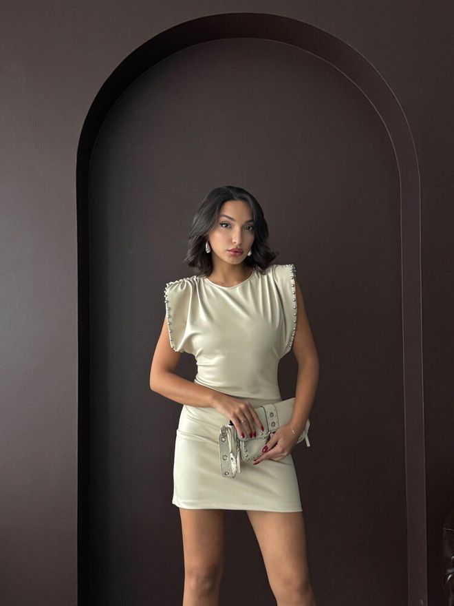 Topshow Beżowa Seksowna Elegancka Sukienka Bodycon Hurtowa sprzedaż odzieży Urodziny