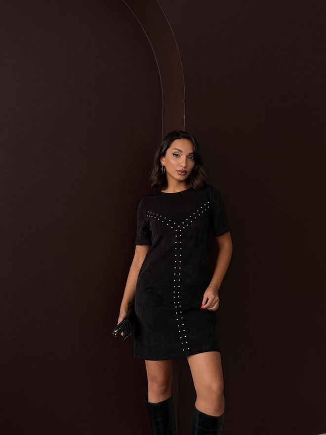 Topshow Μαύρο Μίνι Φόρεμα Shift Με Κοντά Μανίκια Χονδρικό εμπόριο ενδυμάτων 1