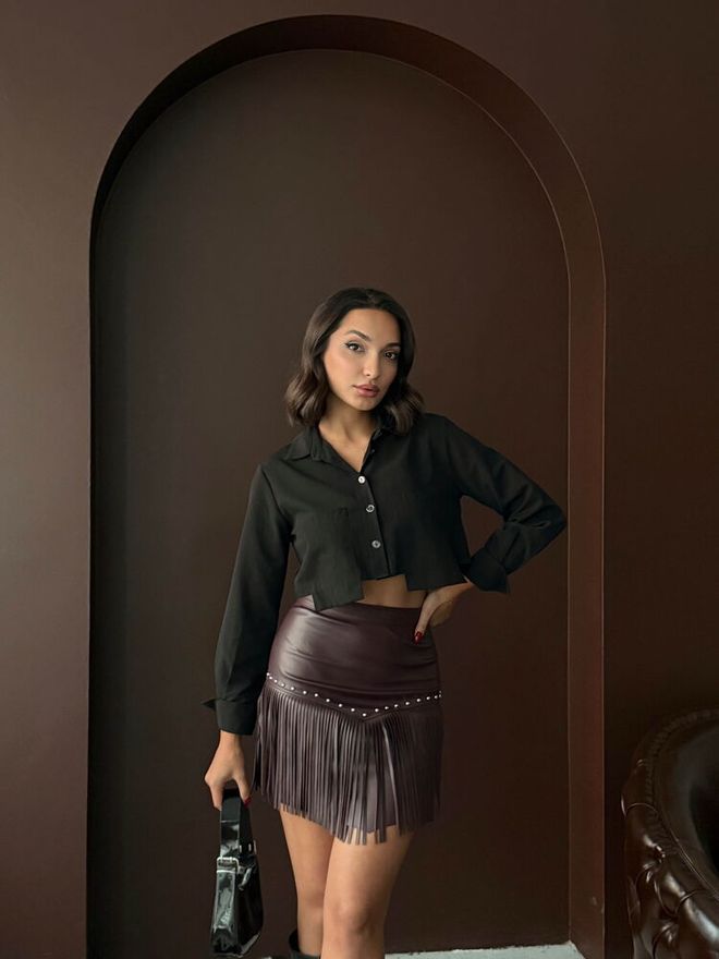 Topshow Brown Sexy Casual Vintage Elegant Retro Skirt Wholesale Clothing 1