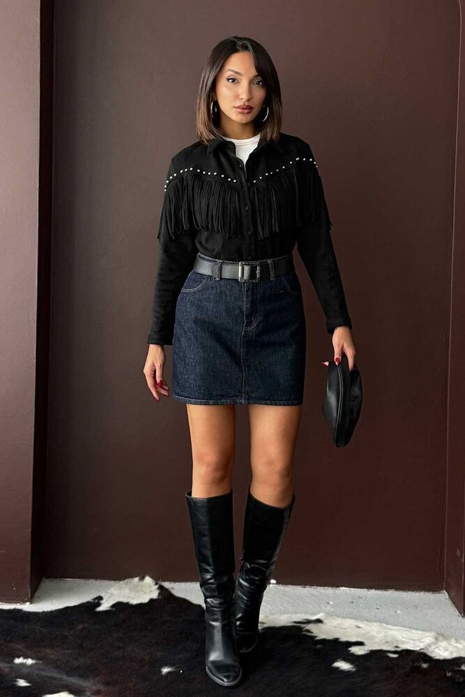 Topshow Zwart Western Casual Streetwear Jas Groothandel Kleding Casual