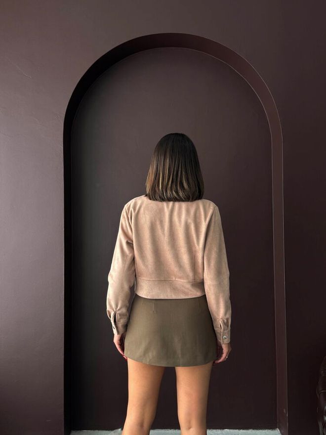 Topshow Beżowa Kurtka Bomber Slim Fit Z Suwakiem Hurtowa sprzedaż odzieży Sportowy