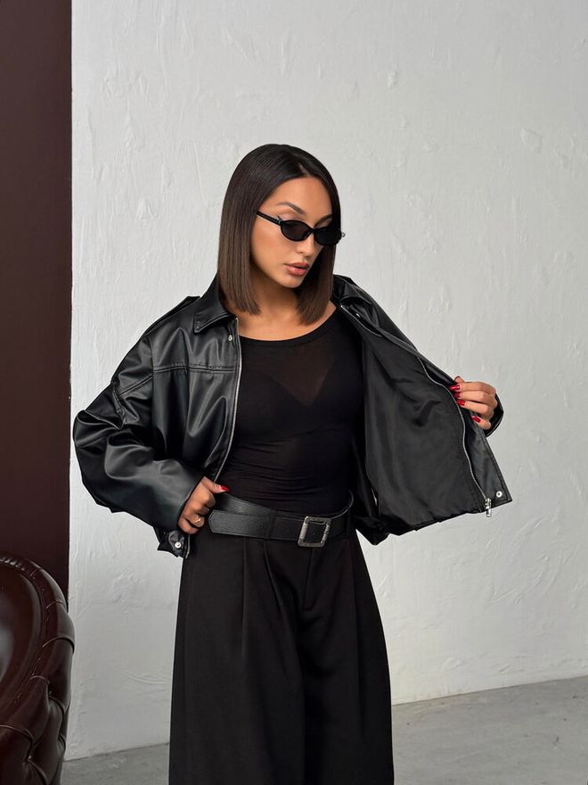 Topshow Zwarte Oversized Streetwear Shacket Jas Groothandel Kleding 1