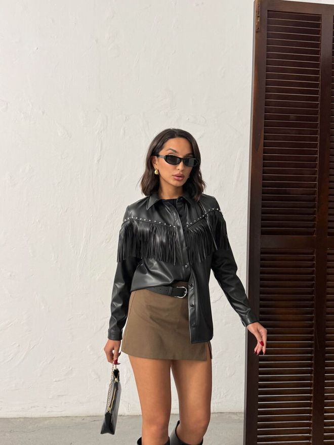 Topshow Camisa Preta Western Casual Elegante Com Fecho De Encaixe Roupas por atacado Trabalho