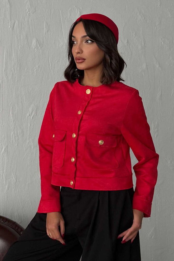 Topshow Κόκκινο Κομψό Στενό Μπουφάν Πουκάμισο Χονδρικό εμπόριο ενδυμάτων Casual