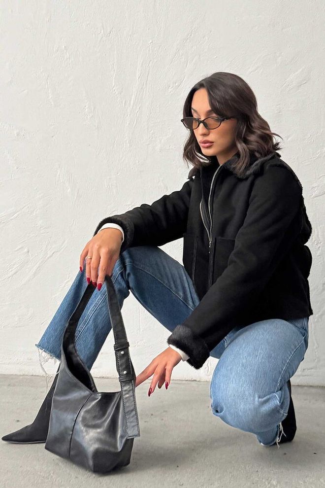 Topshow Crna Avijatičarska Jakna Veleprodaja odjeće Ležerni