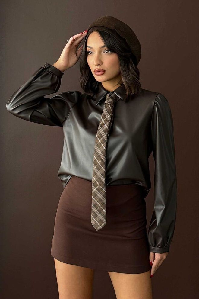 Topshow Καφέ Ρετρό Casual Πουκάμισο Με Κουμπιά Χονδρικό εμπόριο ενδυμάτων Casual