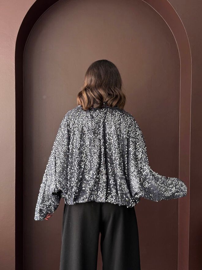 Topshow Silver Glam Windbreaker Jacket Wholesale Clothing Sexy