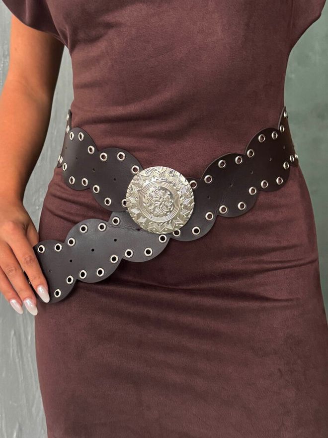 Topshow Vestido Mini Bodycon Sexy Marrón Con Mangas Abullonadas Ropa al por mayor Primavera