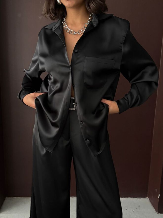 Topshow Black Elegant Formal Shirt Wholesale Clothing Spring