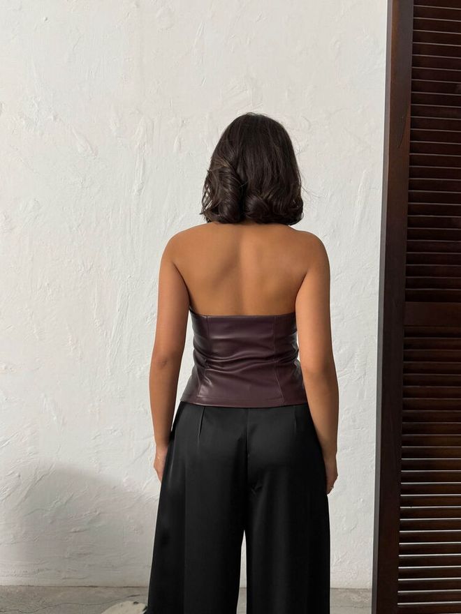 Topshow Claret Red Fitted Zip Up Vest Wholesale Clothing Sexy