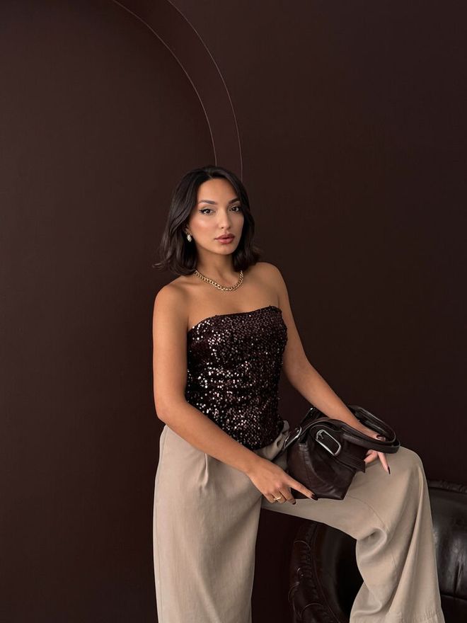 Topshow Negru Sexy Glam Elegant Bluză Îmbrăcăminte cu ridicata 1