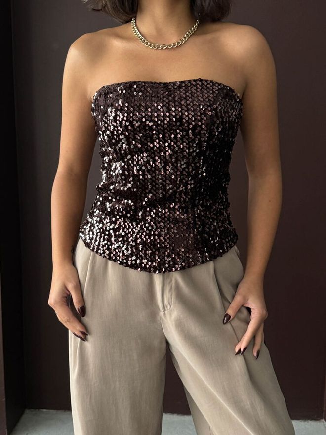 Topshow Negru Sexy Glam Elegant Bluză Îmbrăcăminte cu ridicata Primăvară