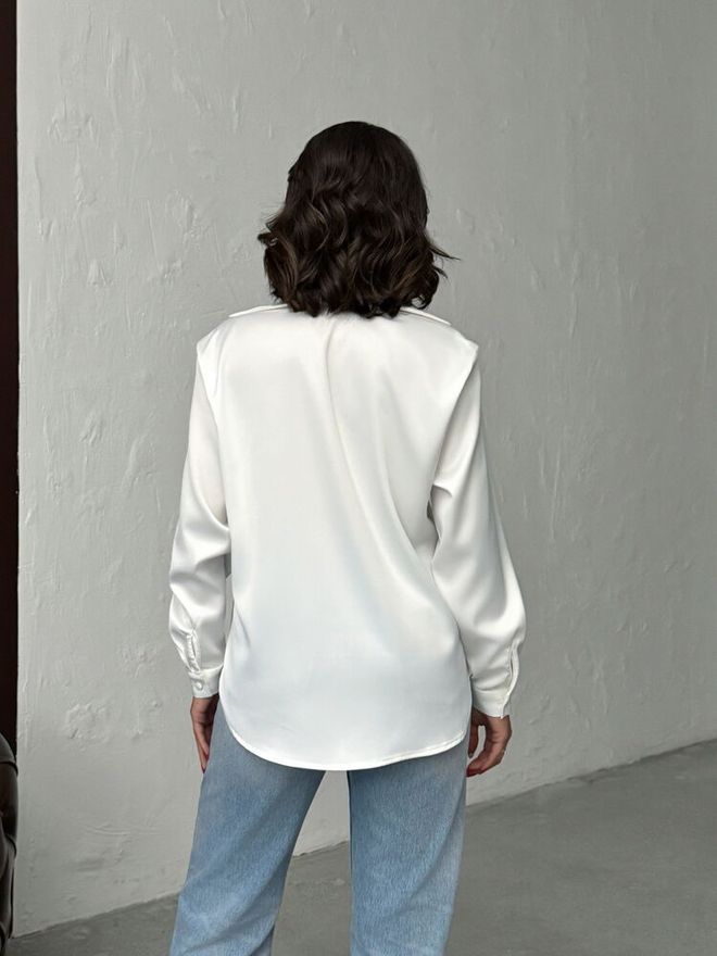 Topshow White Oversized Fit Elegant Buttoned Shirt Wholesale Clothing Formal