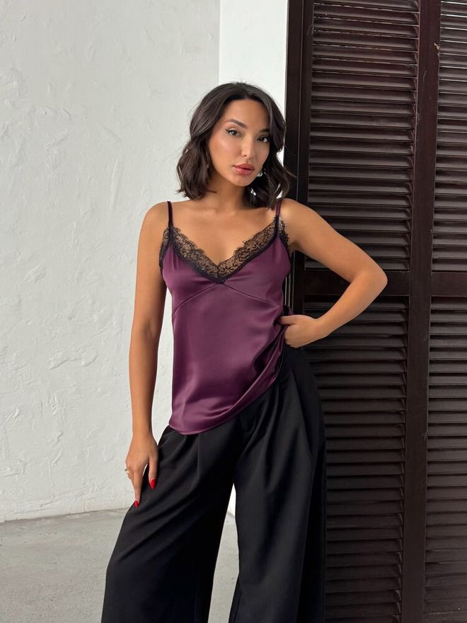 Topshow Blouse Bordeauxrood Slim Fit V hals Mouwloos Met Kapmouw Groothandel Kleding 1