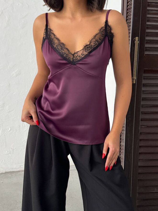 Topshow Blouse Bordeauxrood Slim Fit V hals Mouwloos Met Kapmouw Groothandel Kleding Verjaardag