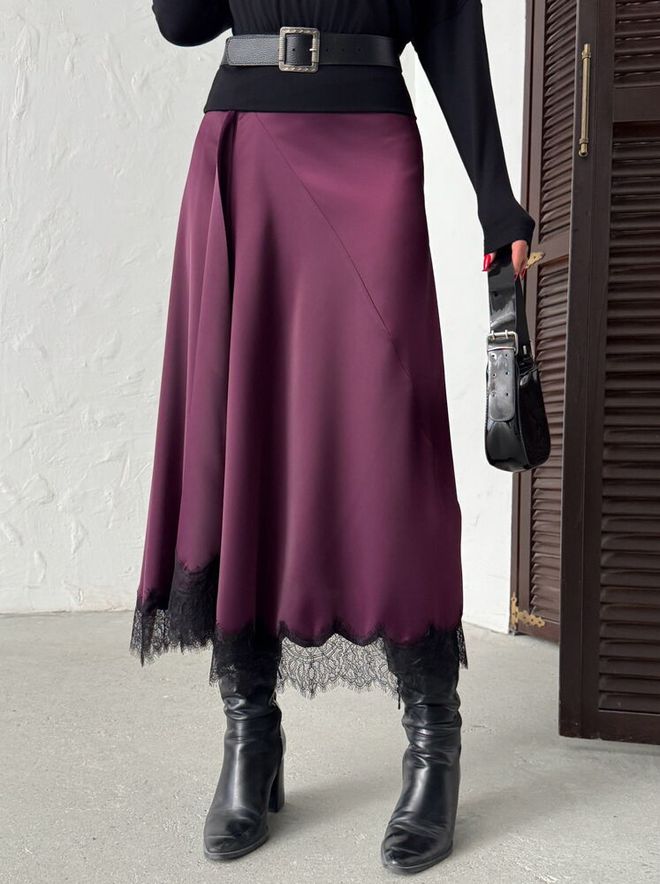 Topshow Бордовый Красный Расклешенный Макси Высокая Талия Элегантный Оптовая продажа одежды Работа