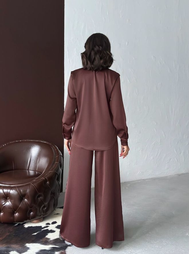 Topshow Smeđa Elegantna Formalna Vintage Palazzo Hlače Veleprodaja odjeće Formalni