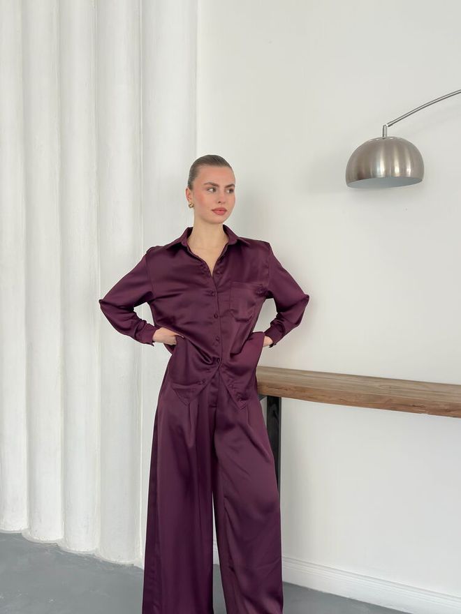 Topshow Claret Red Elegant Shirt Wholesale Clothing Work