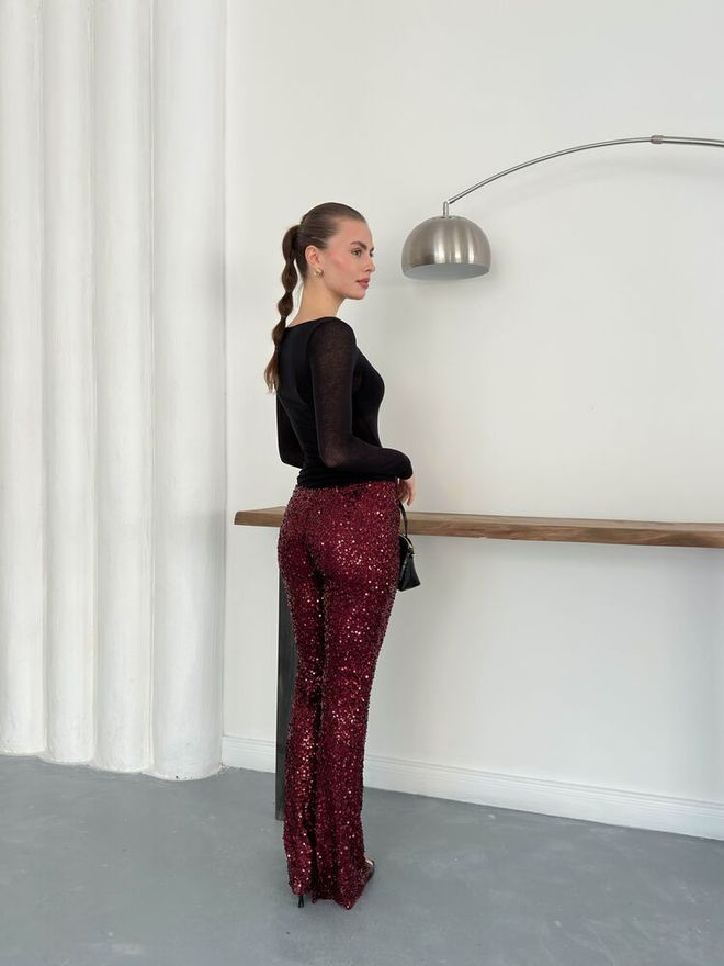 Topshow Claret Red Sexy Glam Elegant Pants Wholesale Clothing Glam