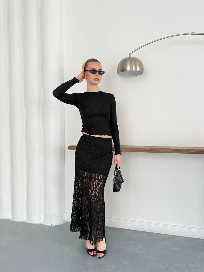 Topshow Lace Skirt Black Wholesale Clothing Party