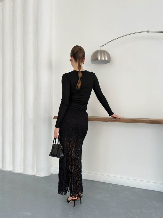 Topshow Lace Skirt Black Wholesale Clothing Formal