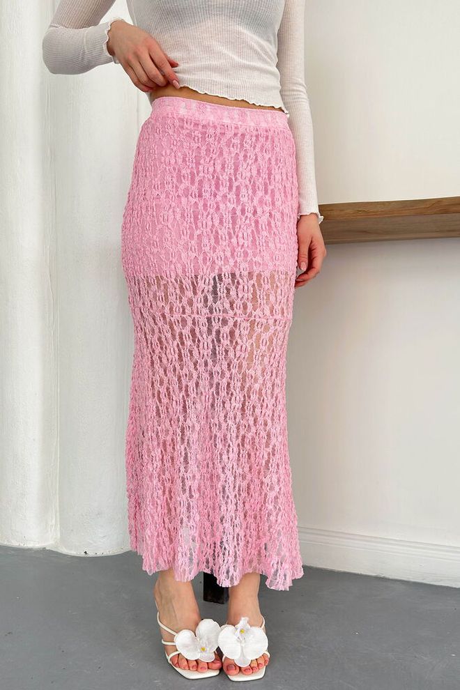 Topshow Lace Skirt Pink Wholesale Clothing Summer