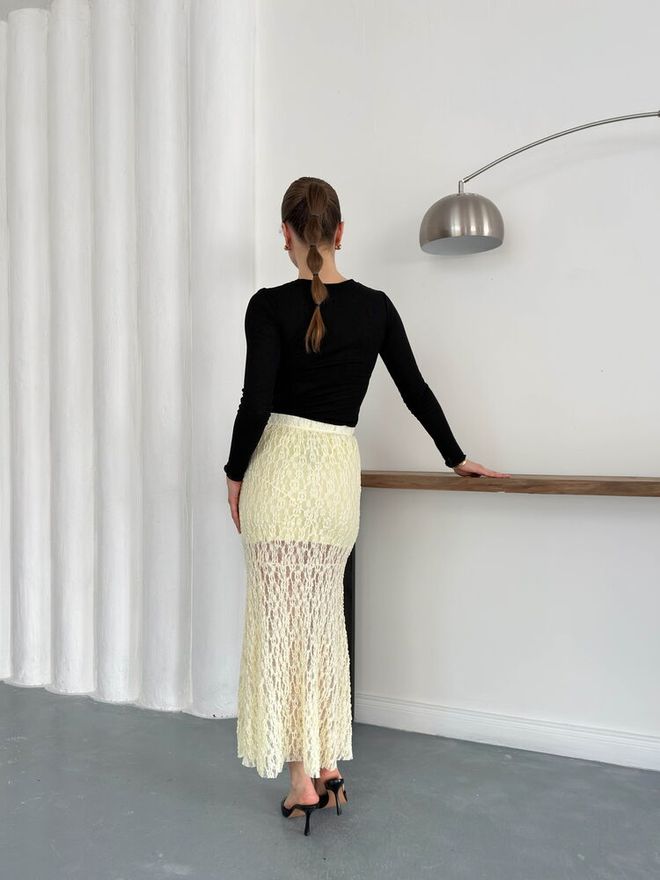 Topshow Lace Skirt Yellow Wholesale Clothing Formal