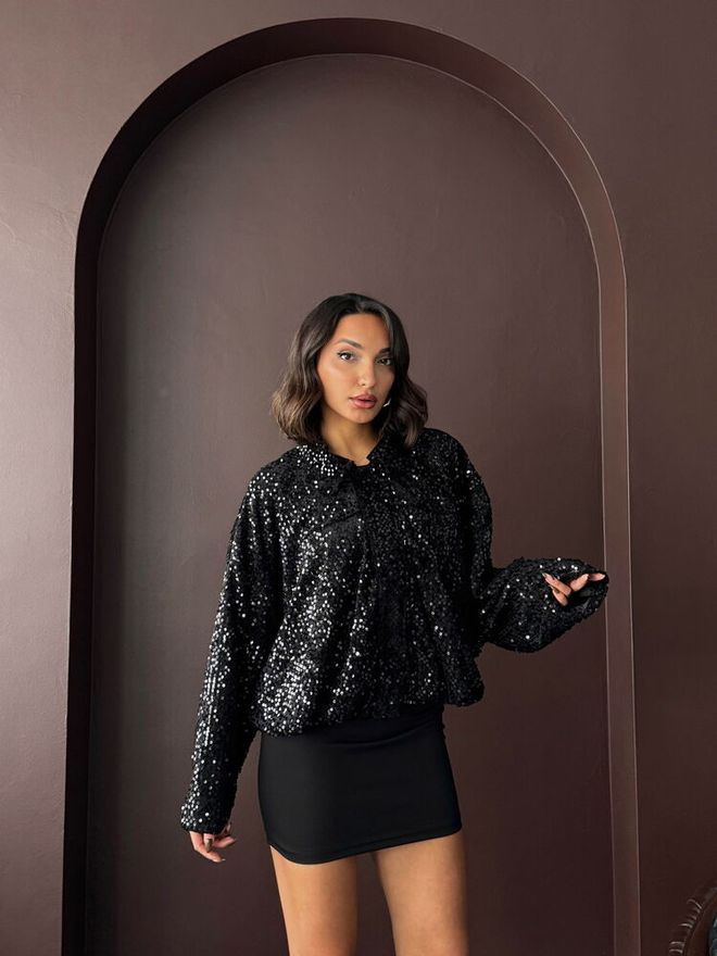 Topshow Black Sexy Glam Streetwear Bomber Jacket Wholesale Clothing Birthday