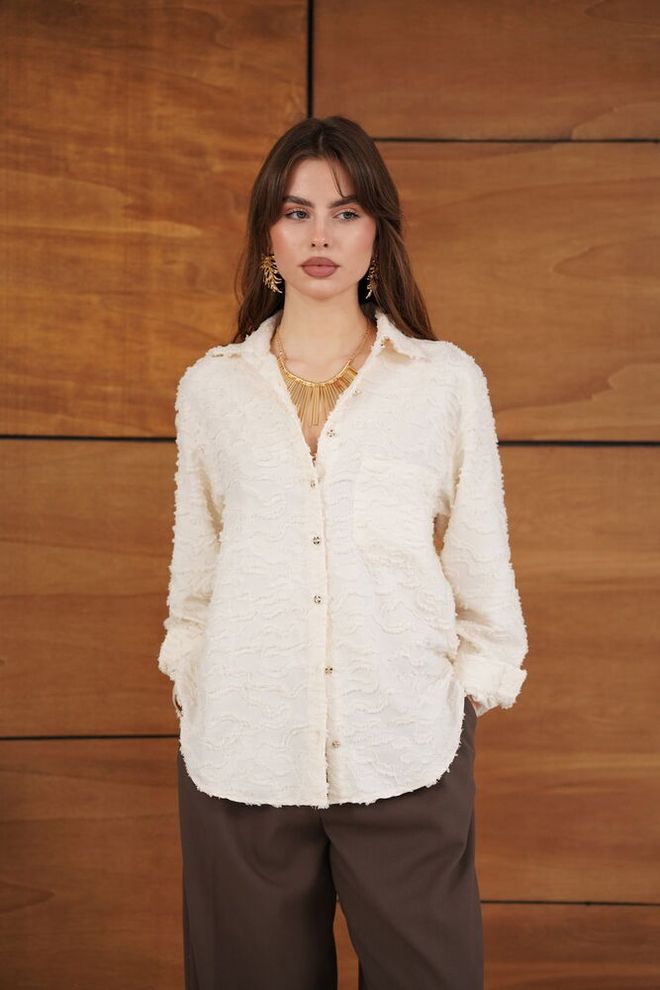 Topshow Beyaz Gündelik Zarif Resmi Kolej Gömlek Toptan Giyim 1