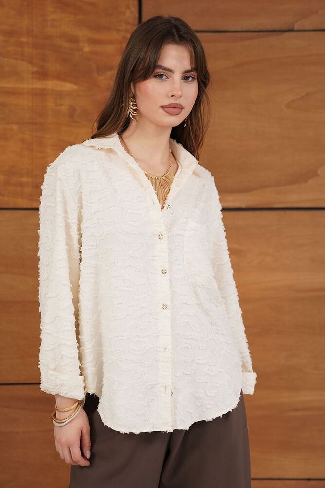 Topshow Beyaz Gündelik Zarif Resmi Kolej Gömlek Toptan Giyim Gündelik