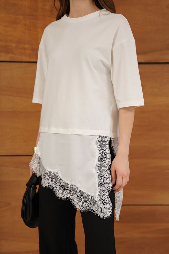 Topshow Blusa Blanco Casual Elegante Modesto Ropa al por mayor Primavera