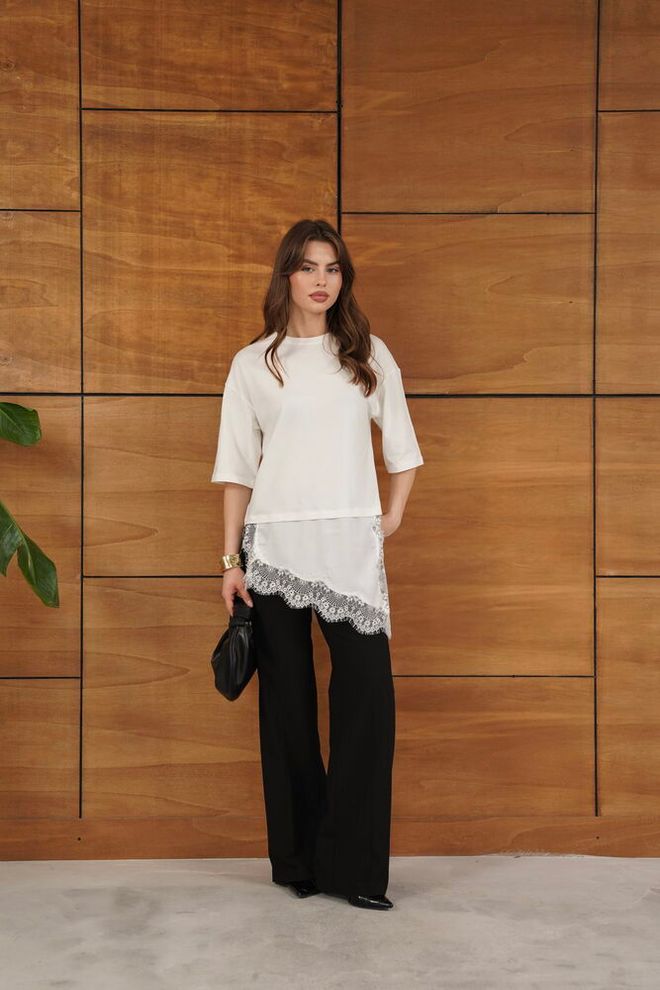 Topshow Blusa Blanco Casual Elegante Modesto Ropa al por mayor 1