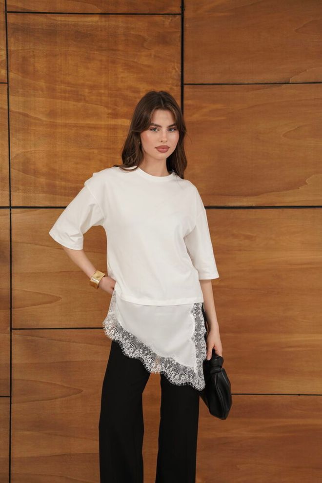 Topshow Blusa Blanco Casual Elegante Modesto Ropa al por mayor Salón
