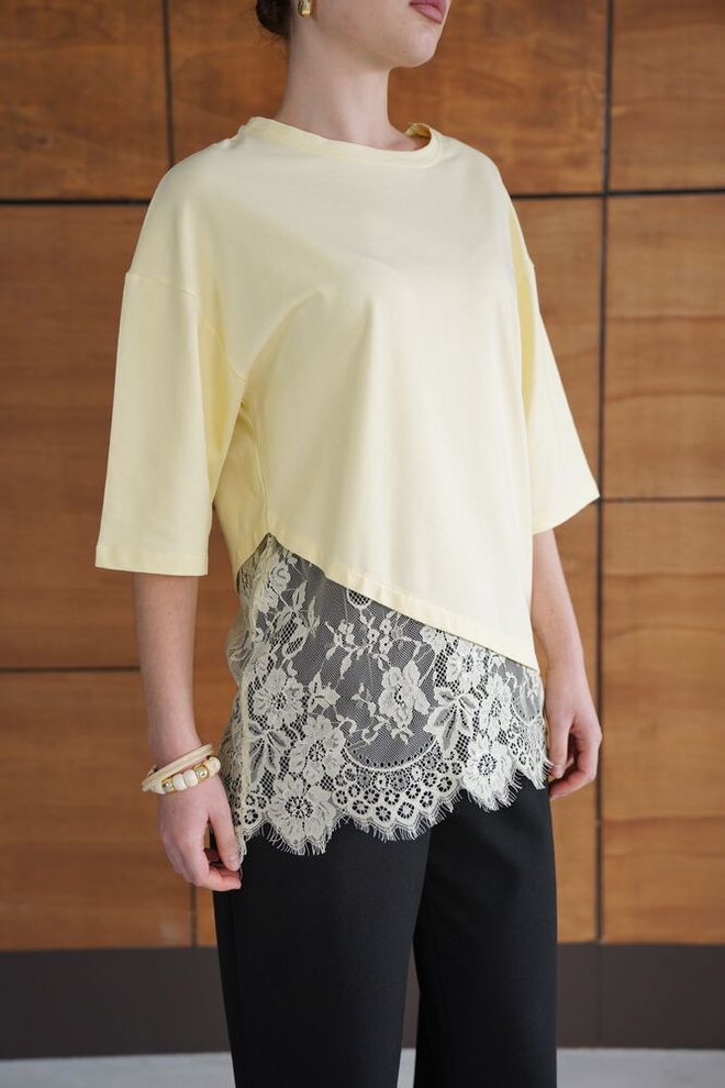 Topshow Yellow Casual Elegant Blouse With Round Neck Wholesale Clothing Spring