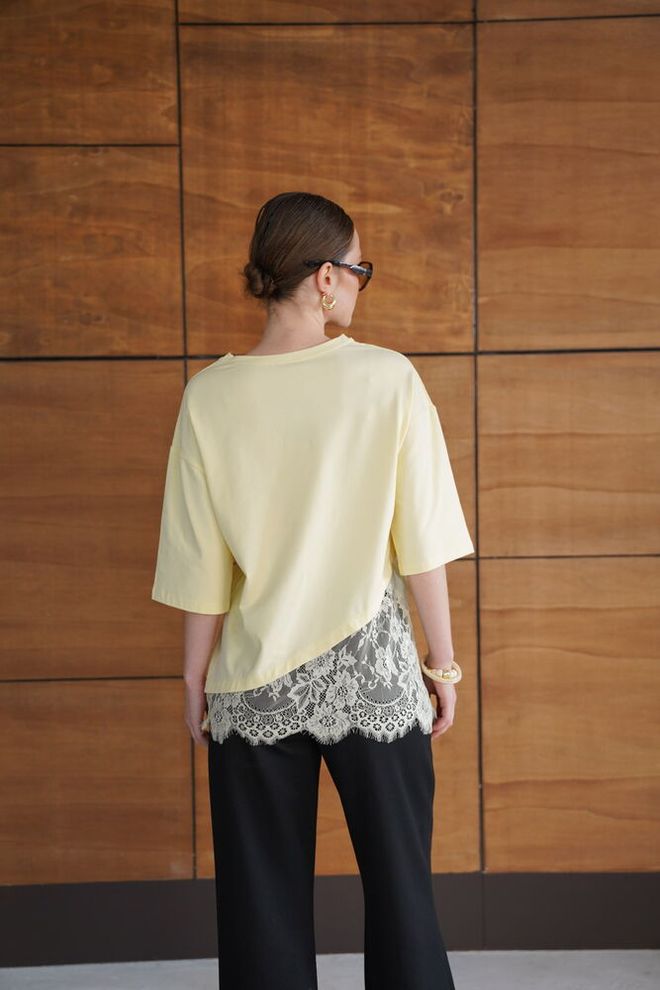 Topshow Yellow Casual Elegant Blouse With Round Neck Wholesale Clothing Elegant