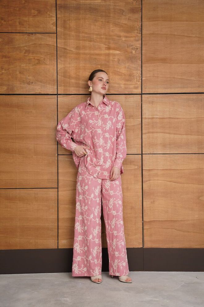 Topshow Pink Palazzo Pants Wholesale Clothing 1