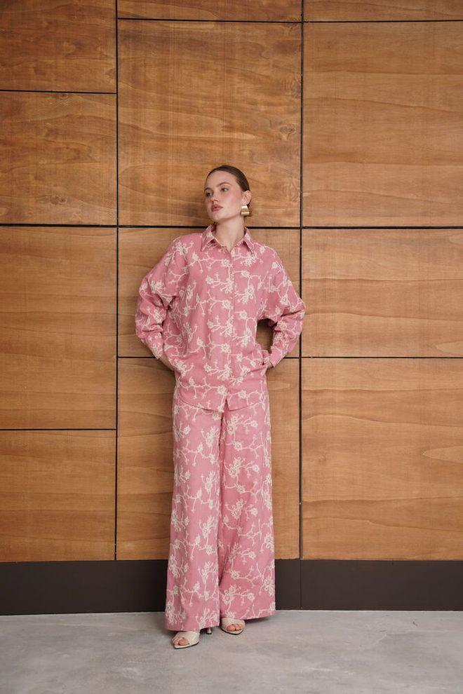 Topshow Pink Palazzo Pants Wholesale Clothing Spring