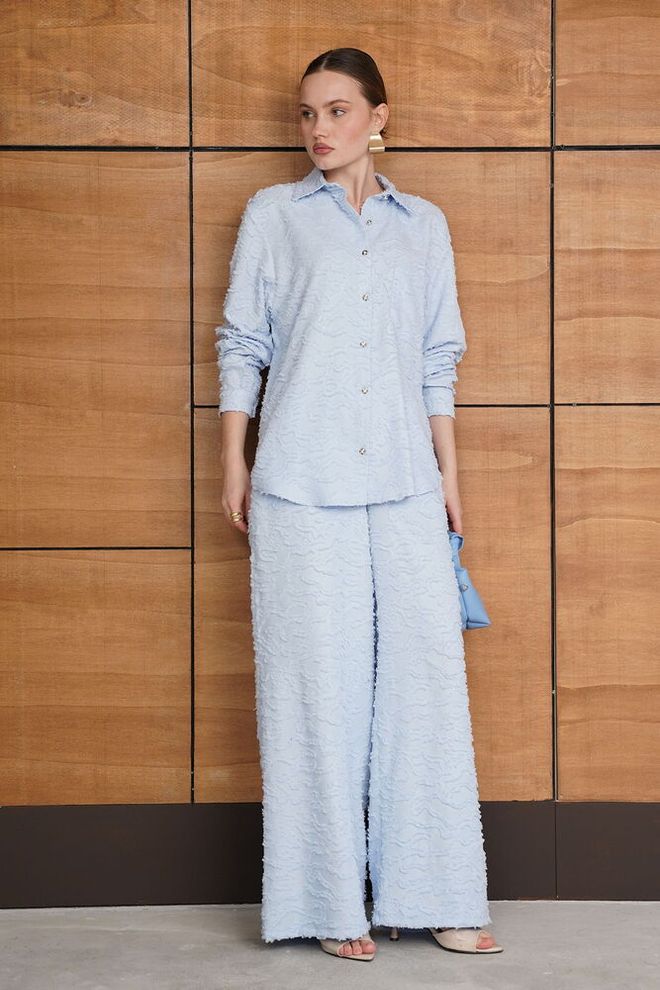 Topshow Pantalon Palazzo Élégant Bleu Vêtements en gros Modeste